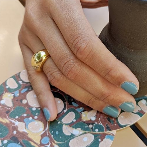 Size 10 Womens Gold Plated Dome Ring Jewelry Retro Smooth Surface‎ - Picture 1 of 15